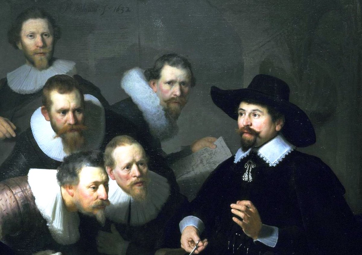 His portraits were sought after & triumphs of the art. Nicolaes Ruts (1631), Anatomy Lesson of Dr Tulp (1632) & Jacob III de Gheyn (1632). The Anatomy is justly famed for the true-to-life curiosity of the observers & Rembrandt’s novel composition