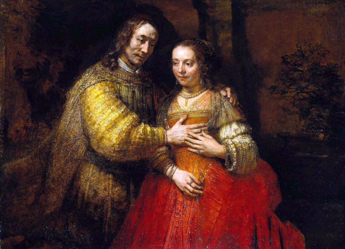 Sadly both Titus & Hendrickje died before he did. Such was his poverty he was buried in an unmarked grave in the Westerkerk. In my opinion his greatest work was The Jewish Bride (1667). The interplay of hands & tenderness has never been equalled