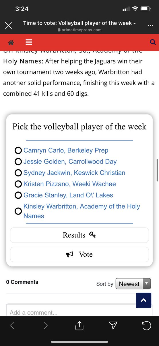 Go vote for our Libero <a href="/jessiegolden22/">Jessie Golden</a> 
primetimepreps.com/2020/10/04/tim…
<a href="/HSSportsFL/">HSSportsFlorida</a> <a href="/CDS_Athletics/">CDS Athletics</a> <a href="/CarrollwoodDay/">CarrollwoodDaySchool</a> @CDSRedReign