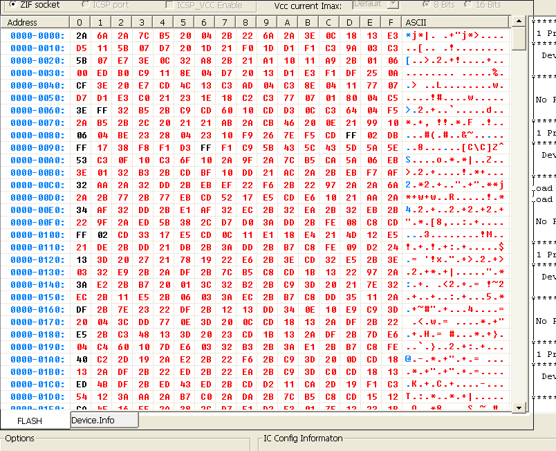 Basically, every other address is burned, but consistently it's just the first (0) HEX value. Or rather, it was until I tried to burn ROM 2, and now there are a few 1 HEX values that got burned in. I'm sure there's a logical explanation, but I'm very inexperienced