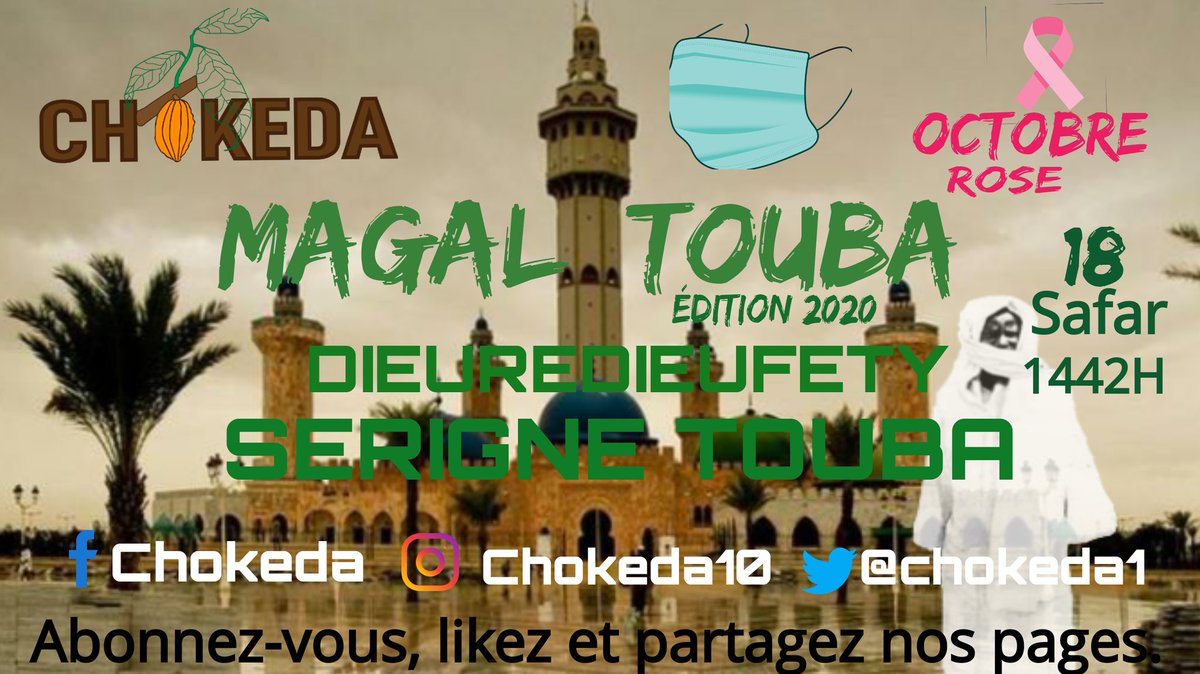 chokeda1's tweet photo. Bon #MagalTouba2020 
Respectons la distanciation et les règles d'hygiène contre la #COVID19 https://t.co/3tHwEetHpR