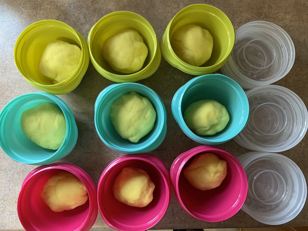 Mrs_Brown_GES's tweet photo. PreK is gearing up for hybrid model tomorrow. Individual containers of play doh ready to roll! #wevegotthis #iteachprek #GESstrong #prekstrong https://t.co/AKrQ0nzb68