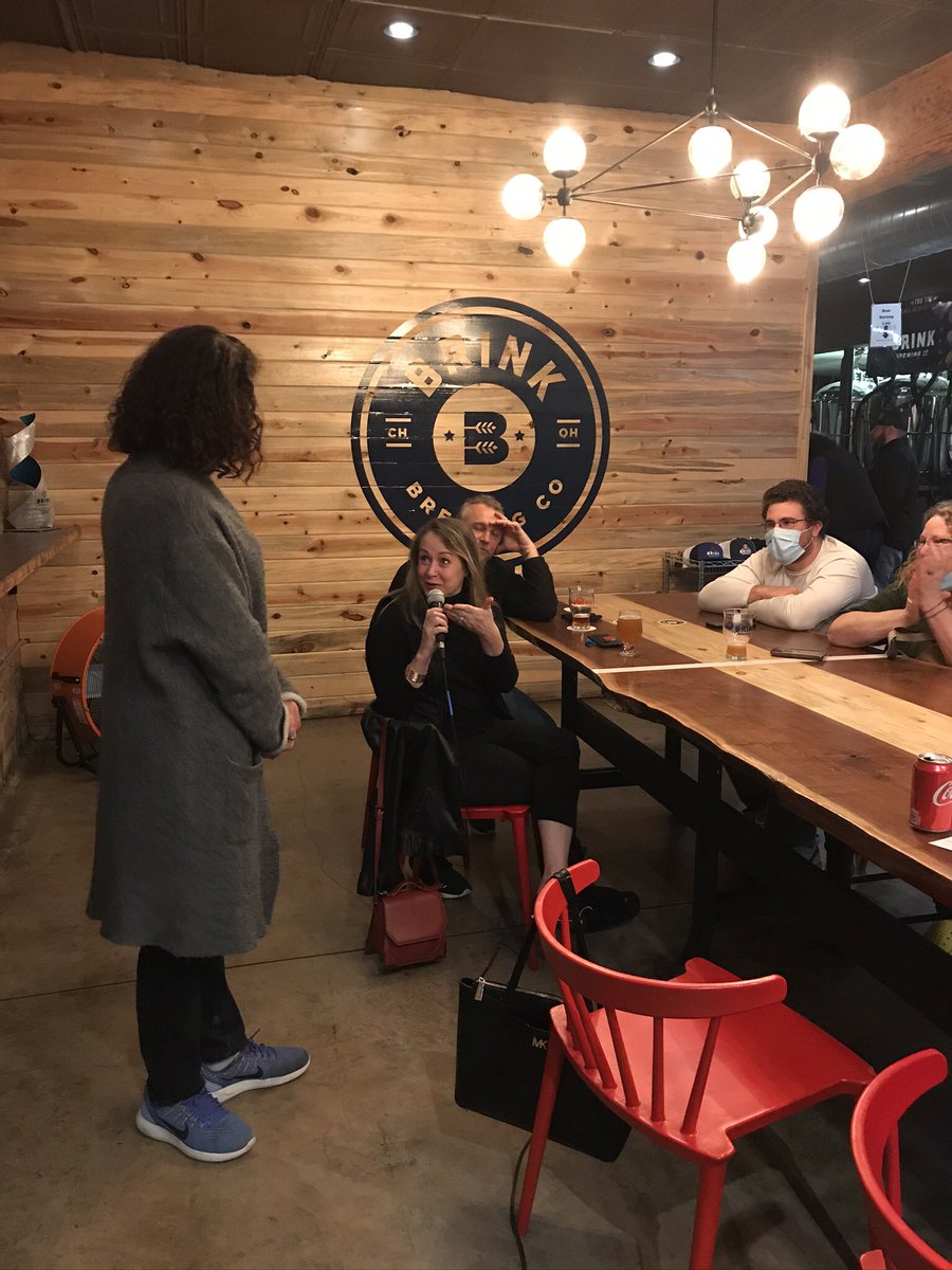 BlueGoGreenFilm's tweet photo. Great post film discussion of Blue Goes Green w @KearneyForCincy  and Larry Falkin,@cjdjam @Kyle_Inskeep @lisa_gasaway @GlennHartong @WIFCincinnati at Brink Brewing after Hollywood Drive-in and our 9 Better Cities Films. https://t.co/k7hu6866ji