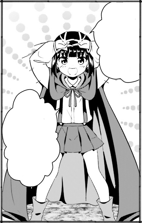 TurmoilNotion's tweet photo. ❝That's a nice name!❞

She strikes a pose now.

❝My name is Komekko! The foremost lovable sister among the Crimson Demons! And she who can use explosion and fire magic!❞ https://t.co/xoHBfoqvMq