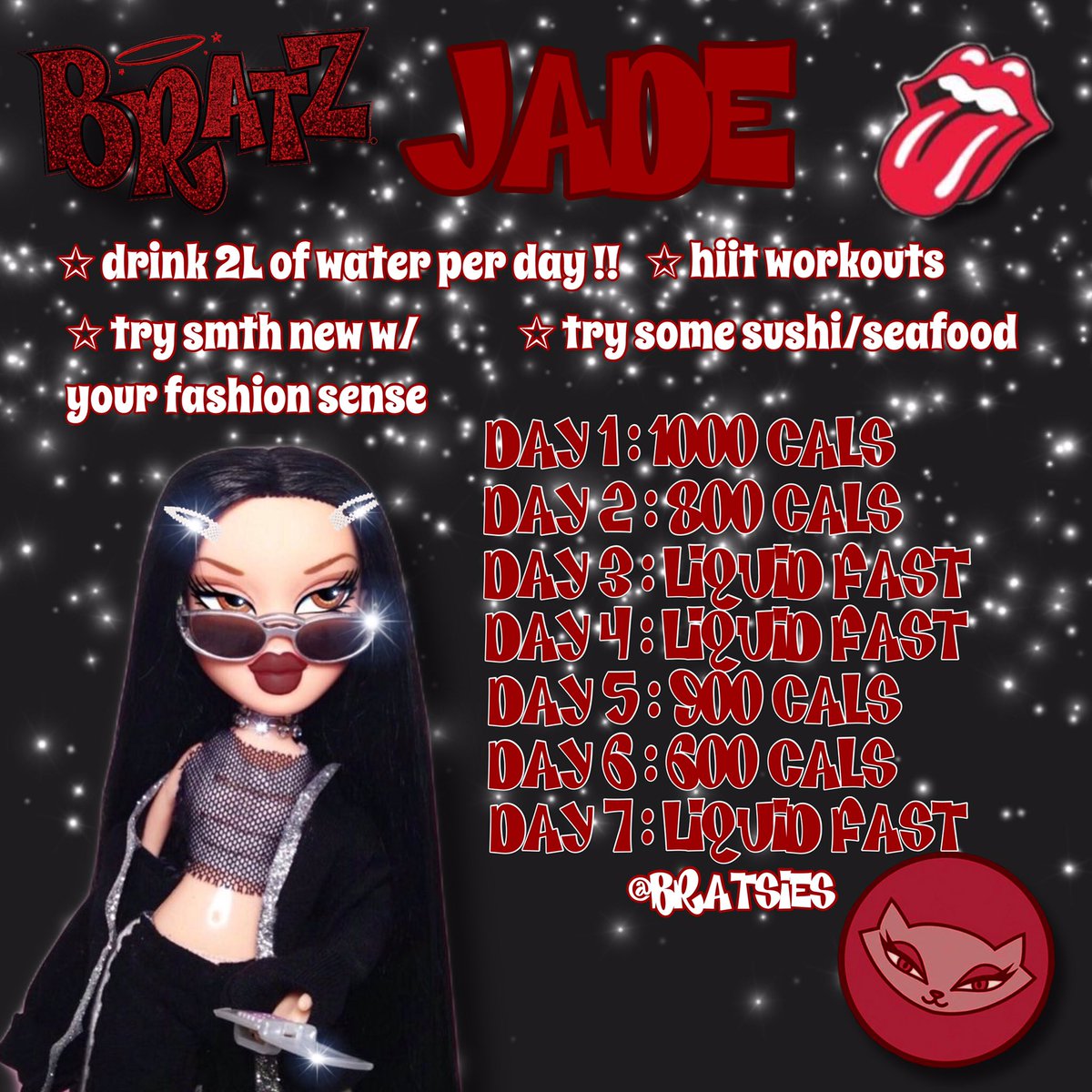 ★ JADE :: - jade loves fashion but also rly loves sushi so if you like sushi or haven’t tried it before - try some during this diet ! or seafood that works too :)