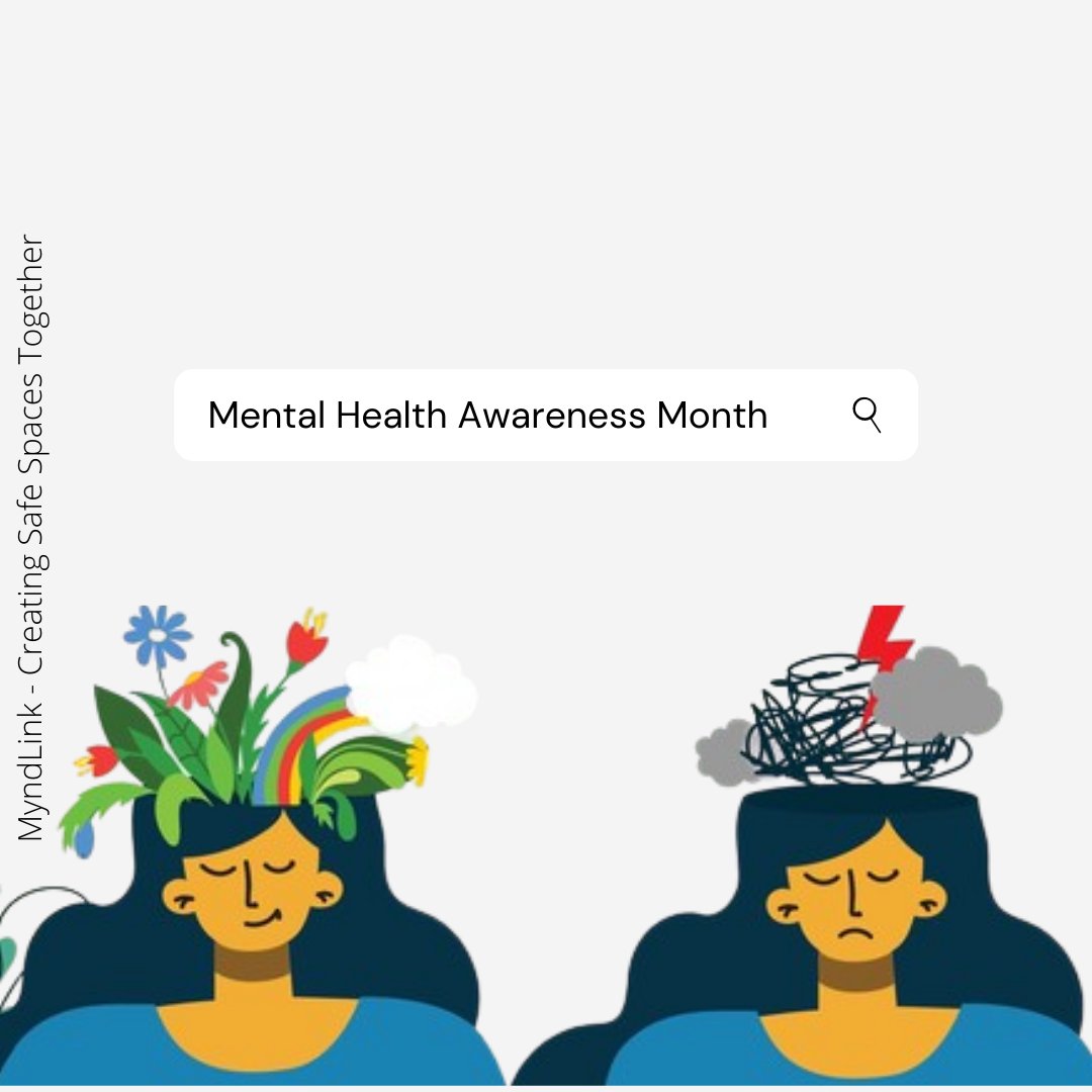 mynd_link's tweet image. This month is #MentalHealthAwarenessMonth and we&apos;re pretty keen to engage with you on all things mental health (&amp;amp; wellbeing) 
#MyndfullMondays #WednesdayTalks #FridayFacts 
Keep watching our platforms for new content
#MyndLink #CreatingSafeSpacesTogether