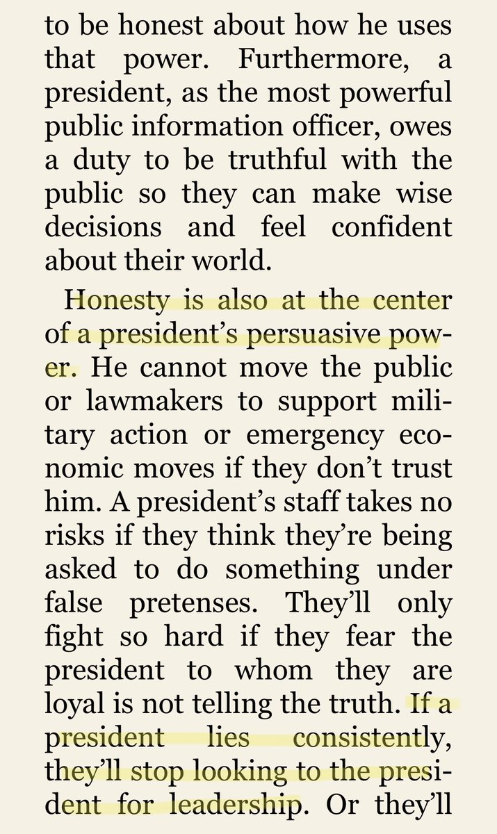 It further weakens our country and the institution of the presidency, for which Trump and his advisors are stewards not owners. Two relevant excerpts from  @jdickerson’s “The Hardest Job in the World” come to mind. Damage can be lasting.