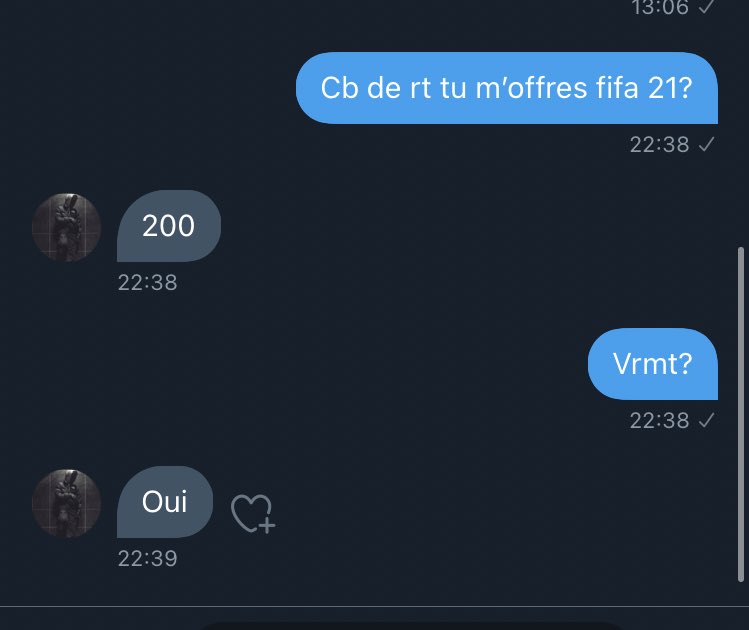 notZaiiko's tweet photo. Jdemande jamais rien 200 rt @Nawaaks7 m’offre fifa 21 #rt pls https://t.co/tnvjKhRzp5