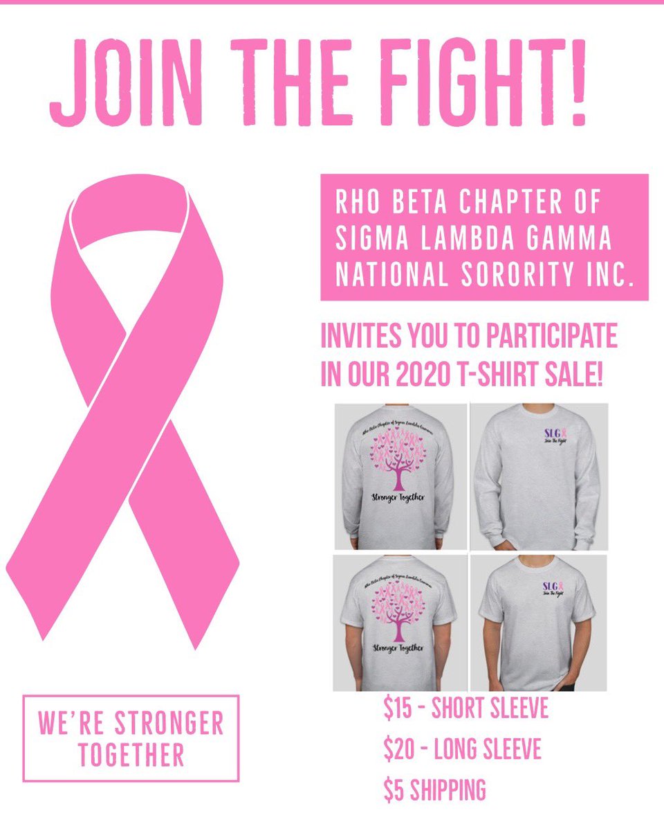 The Rho Beta Chapter of Sigma Lambda Gamma National Sorority Inc. will be selling T-shirts! Pre-sales will happen until the 11th of October and the last day to purchase will be the 16th. Please click on the link in our bio if you are interested.