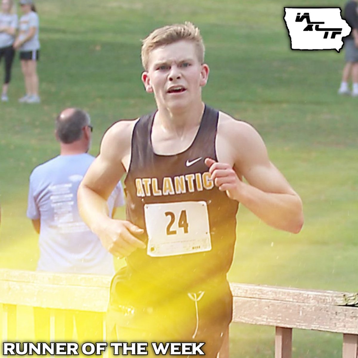 Last week's IAXCTF Boys Runner of the Week Award goes to Craig Alan Becker! The Atlantic senior ran a 16:20 to win the Harlan Invite🔥🔥