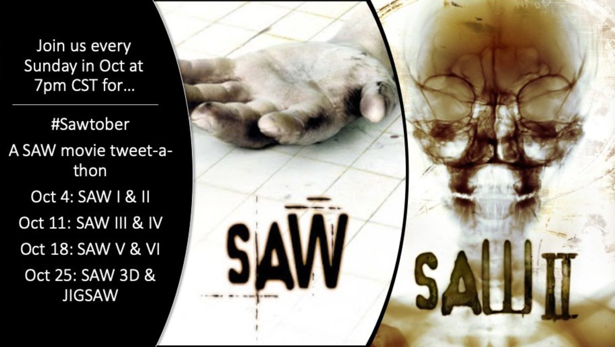 10-minute break and then on to SAW II at 8:50pm CST!  #Sawtober