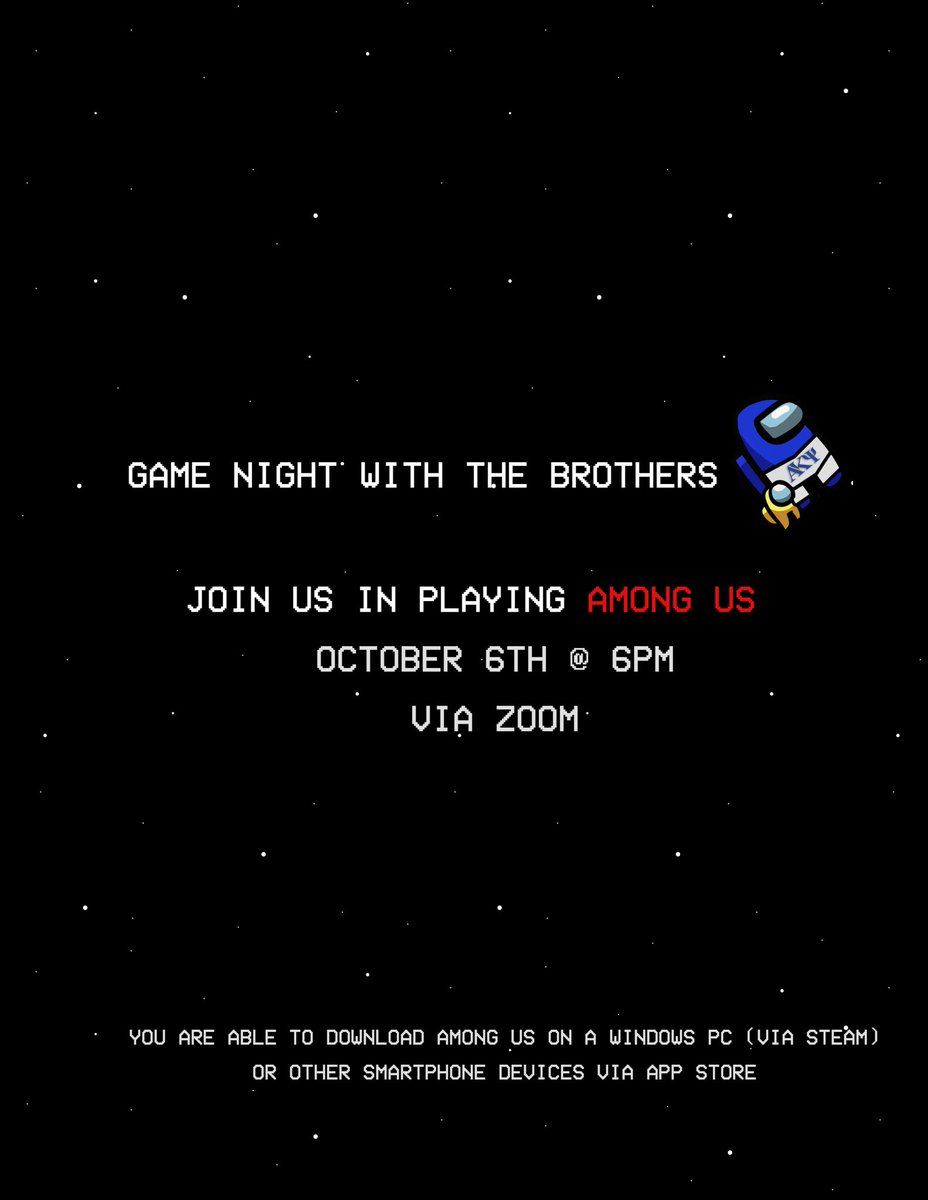 Join us on Tuesday @ 6pm for Among Us with the Brothers!