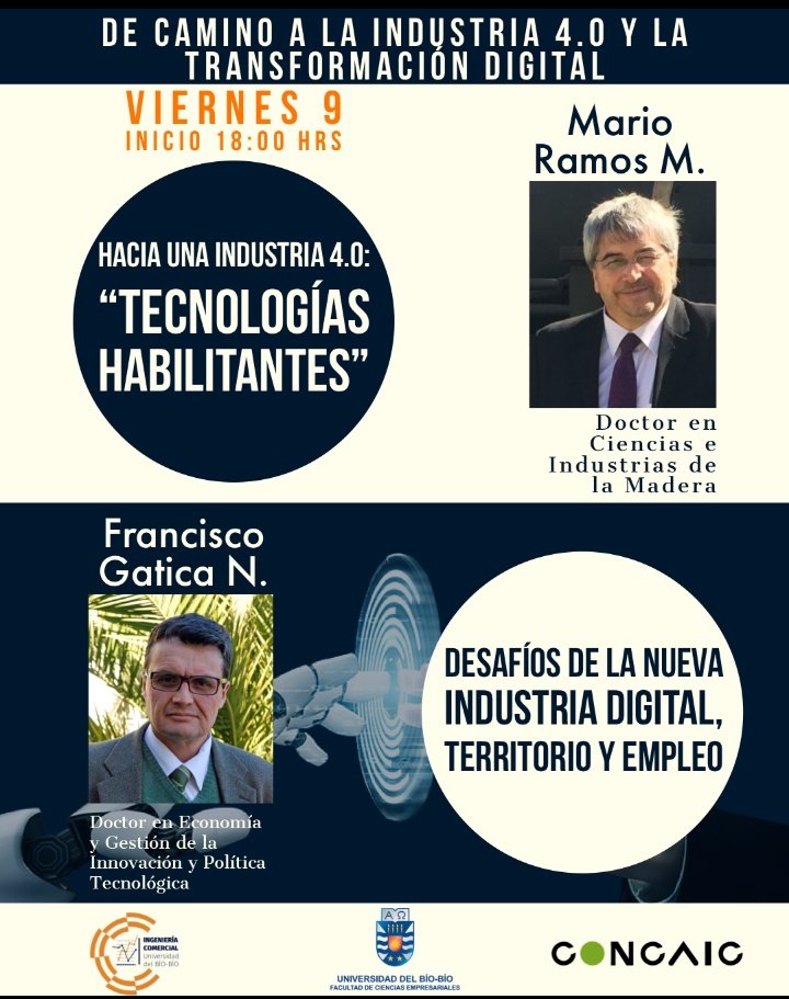 fgatican's tweet photo. Este viernes 9 junto con @MarioRamosM estaremos conversando sobre el Cambio Técnico, Empleo y Región en una actividad organizada por @CONCAIC_  que agrupa a 20 CCAA  de ingeniería comercial del País.  Se tramite por Youtube. @faceubb @GiscomUbb @vripubb @ubbchile https://t.co/GmPII2Z99n