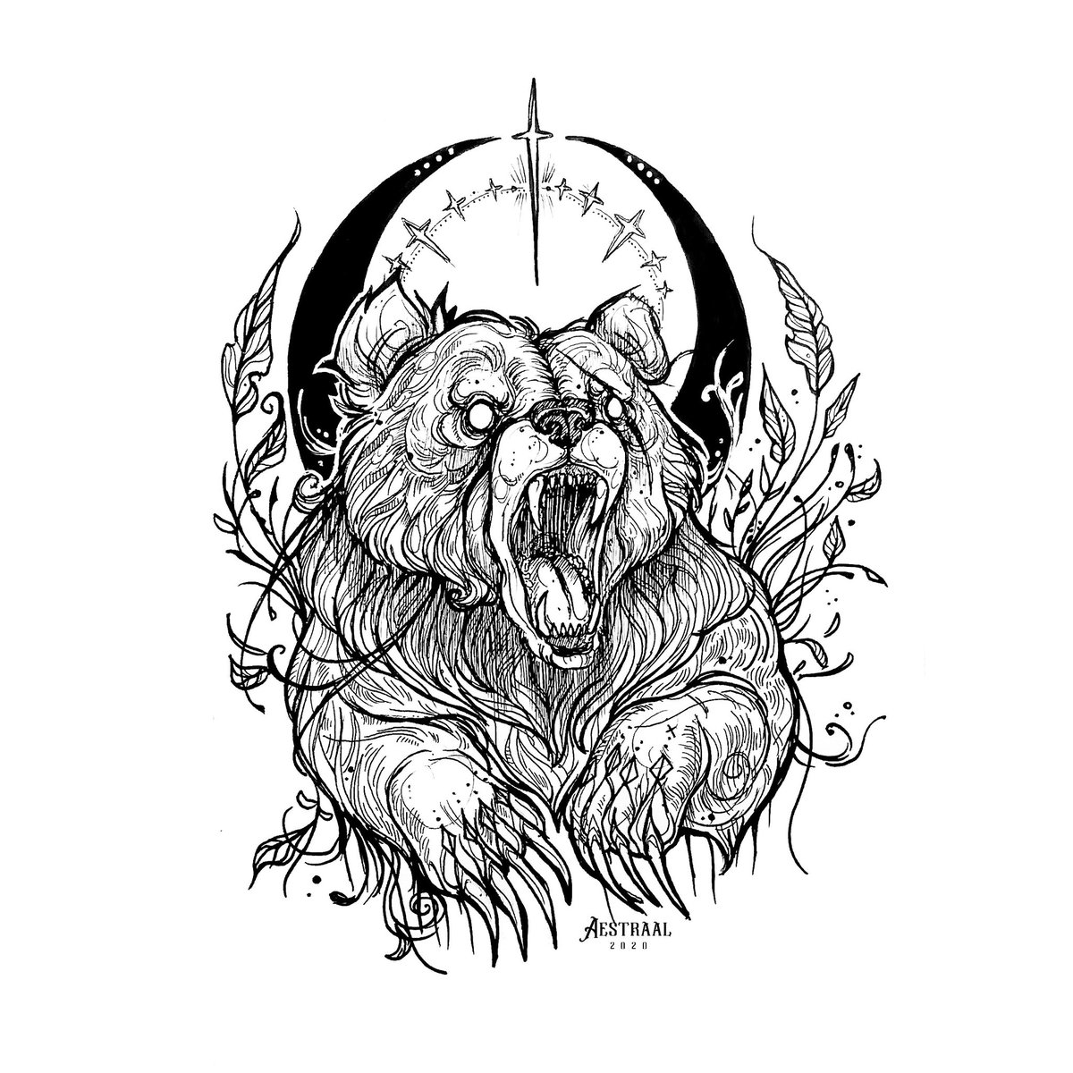 Inktober / drawtober - WILD OCTOBER LIST -
day 4 - teeth & claws #WildOctoberArt #illustration #grizzly