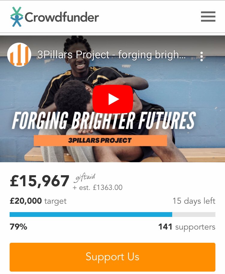 3pillarsproject's tweet photo. 2 weeks left and we are pushing into the last 4K. 
We have 141 supporters. 
Can we get to 200?!
This is going to make a huge difference to our work. 

Thank you everyone who has given so far. Please like and share. 

https://t.co/msR21XKXzr https://t.co/n3a1jd7mht