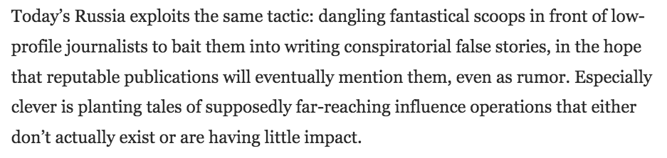 Very, very high-profile journalists have been writing conspiratorial false stories about Russian influence for years you fucking lunatics.