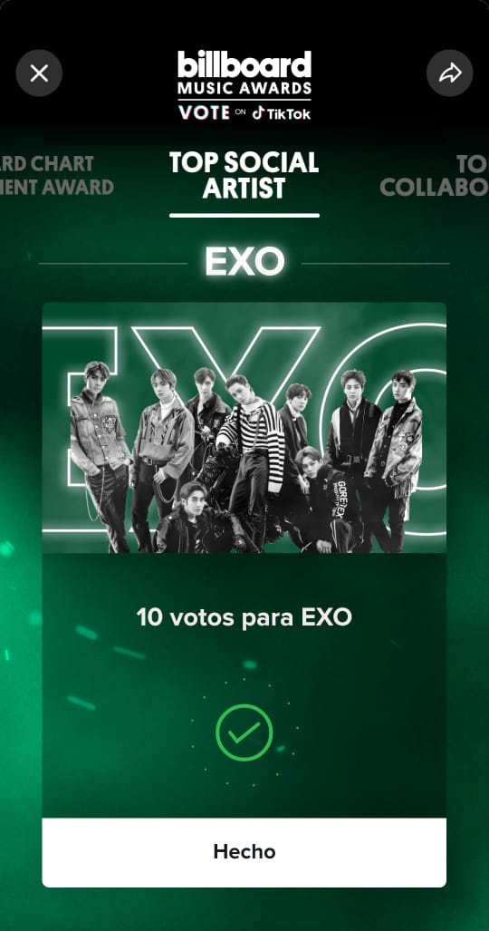 exolatam_force's tweet photo. 🚨VOTACIÓN  #BBMAS2020 🚨

🌟 EXOLATAM YA VOTO EN TOP SOCIAL ARTIST POR #EXO 🌟

TIKTOK
▶️https://t.co/9XRiLlRNjF

WEBSITE
▶️https://t.co/c7BVn4LzO8

💥DEJA AQUI TUS SS💥

#EXOLVotingMonster 

@weareoneEXO @B_hundred_Hyun
@layzhang #엑소 https://t.co/EgEp20uYCR https://t.co/faXlH9zm3m