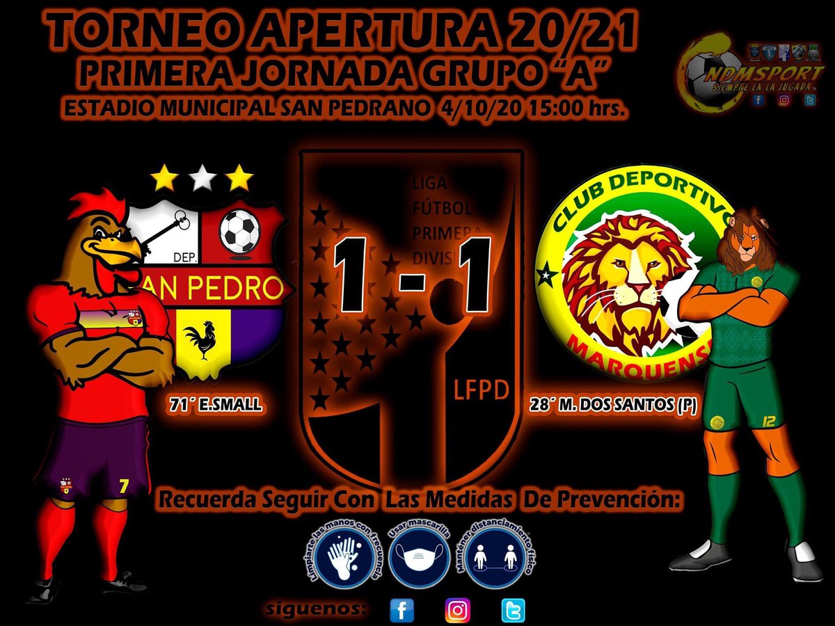 NDMsport's tweet photo. #PrimeraDivisionGT Primera Jornada Grupo "A" 
 Gallos y Leones se reparten puntos en el clasico.
#DepSanPedro 1-1 #DepMarquense
#NDMsport https://t.co/80os2LHAEy