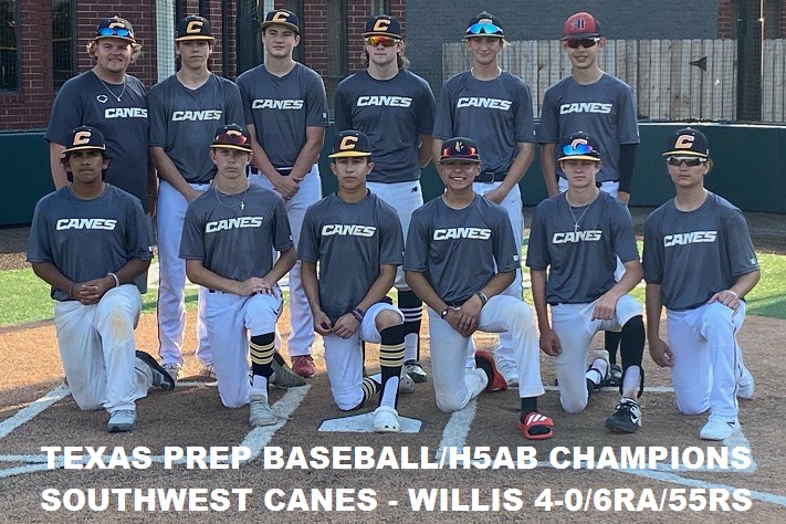 Southwest Canes-Willis go 4-0 on the weekend surrendering only 6 runs while scoring 55. Pitching was stellar all weekend and the bats were on fire from the 1st game to the last!!