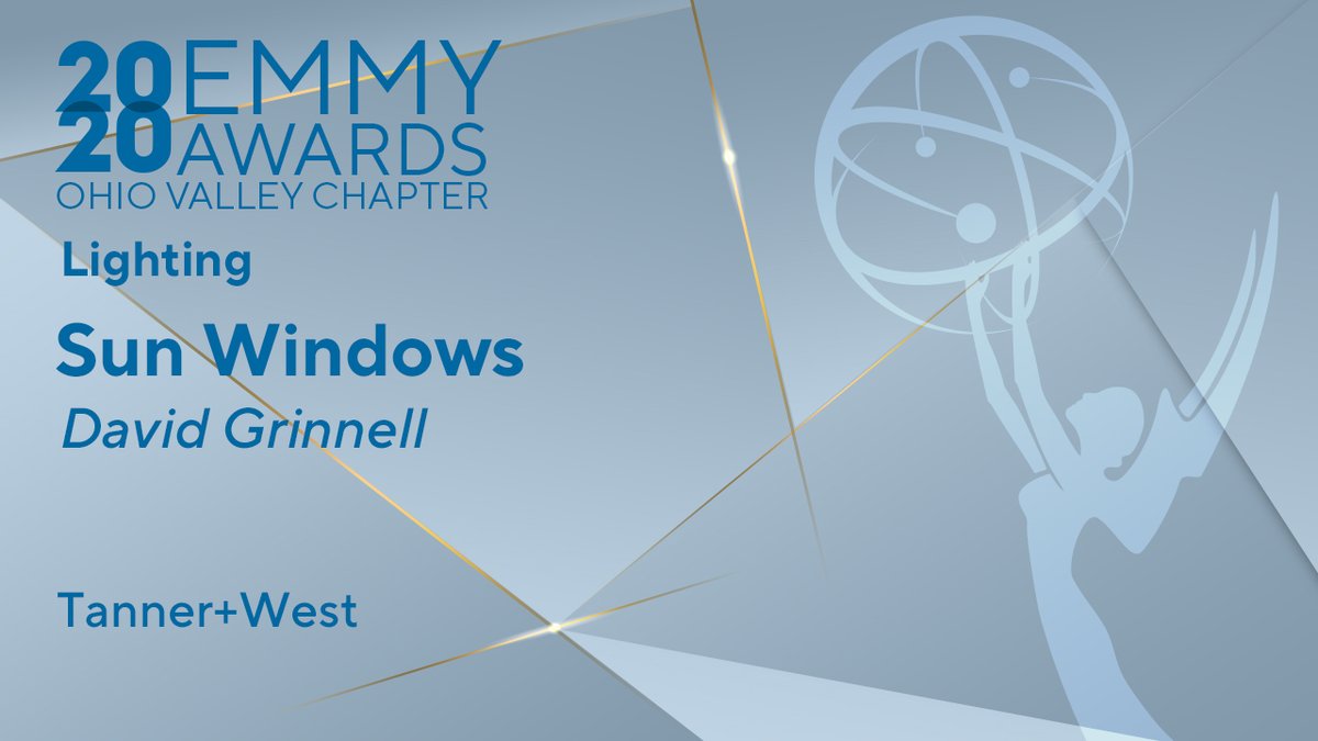 OhioValleyEmmy's tweet photo. In the category Lighting, the Emmy® Award goes to “Sun Windows”
@DavidgGrinnell https://t.co/GOJwPCU1aX