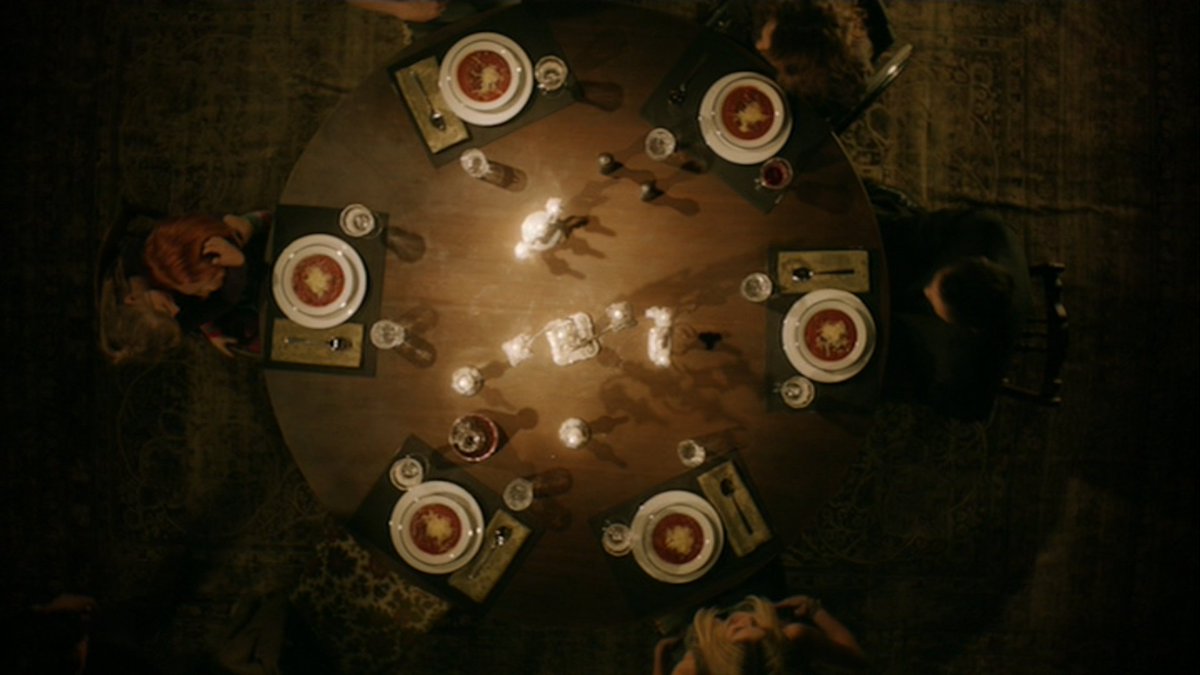 This is a decent sequence here, with the chili. Very Hitchcockian Suspense, and not just because it's a bunch of people sitting at a table.