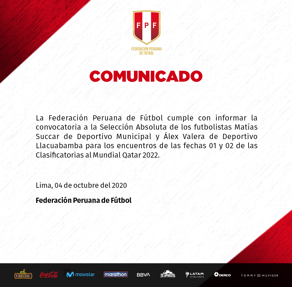 Matias Succar Y Alex Valera Son Convocados De Emergencia A La Seleccion Peruana De La Tribuna