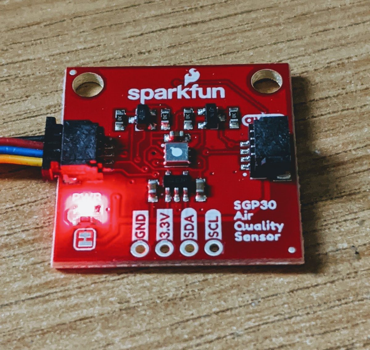 danak6jq's tweet photo. Trying out the @sensirion #SGP30 air-quality sensor. I'm getting sane CO2eq values (400-430ppm) but the TVOC output baselines at ~24,000ppb which seems ridiculously high. Anyone other #Maker #Experimenters have experience with this thing? https://t.co/tM0UvTxslr