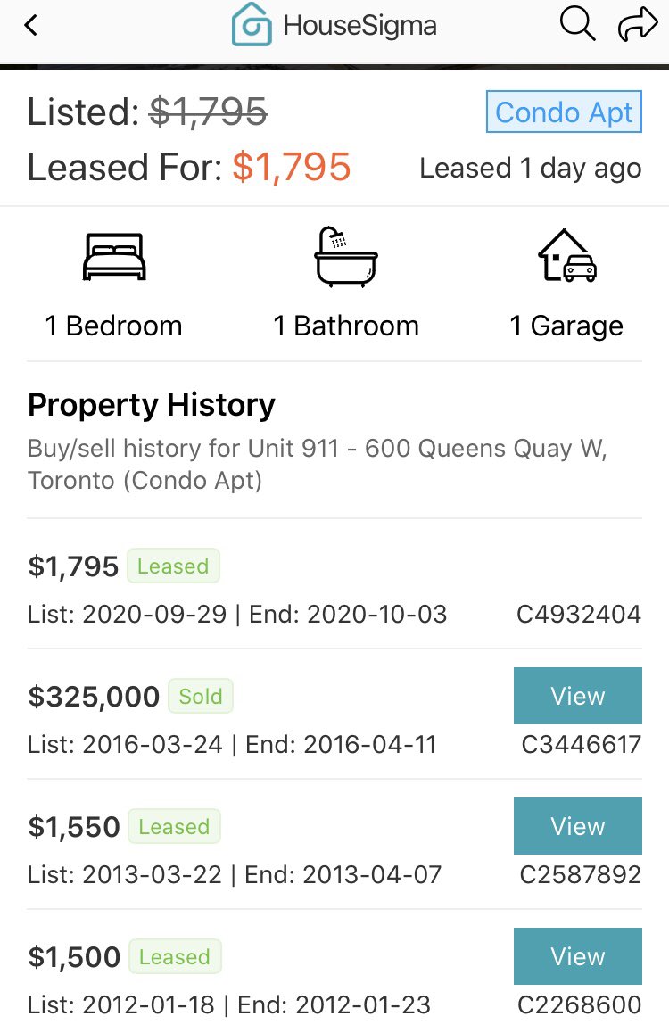 The Latest in Toronto RentsThis 1 bd condo was just leased for $1795 with parking included.Tracking negative real rent growth since 2013 with expenses continuing to rise > inflation.So what’s the bull thesis for condos? #cdnecon