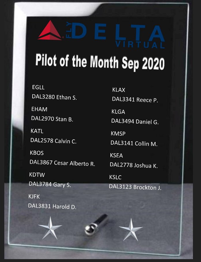 FlyDeltaVirtual's tweet image. Pilot of the Month Sep 2020 dlvr.it/RhxjJX