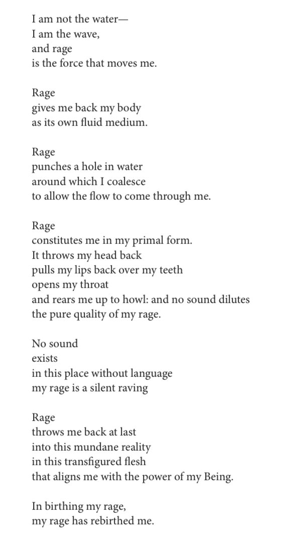 I’m going to communicate rage now. I spend too much time on here, and I spend too much time litigating small stuff. And my friends have helped me recognize that I need a new approach. So I am going to take heart from my friend Susan Stryker’s articulation of trans rage.