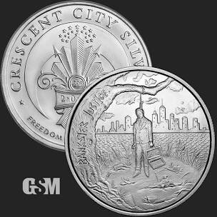 The $920 million fine levied on JP Morgan is but a fraction of the real profit they gained in their overall manipulation of the metals market, among many others.I find it only appropriate to leave you with my favorite silver coin design, A Bankster’s Justice.