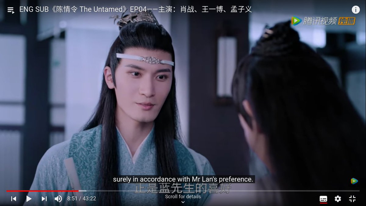 the way he's gazing DIRECTLY at him all throughout "surely in accordance with Master Lan's preference"ldfskhdaskla;