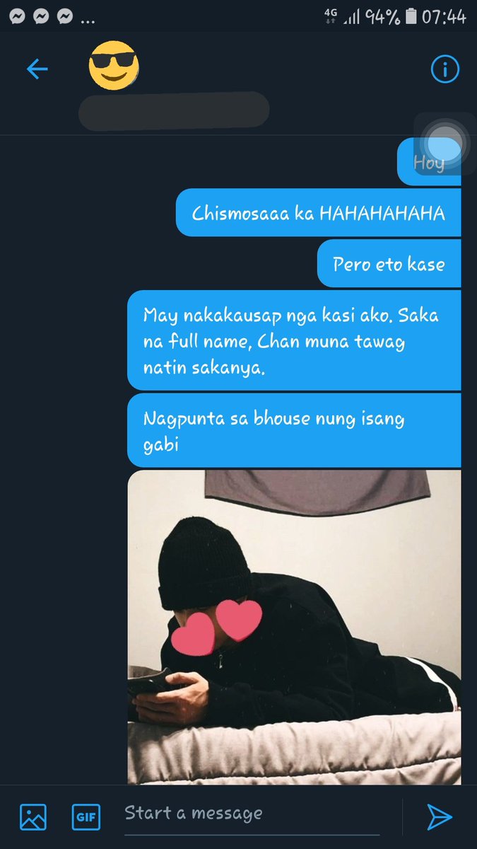 so i tweeted on my main acc abt chan, and a close friend of mine replied thats why i started the "MANLILIGAW KO SI CHAN" PRANK HAHSHAHSHAHHSAscreenshots below: