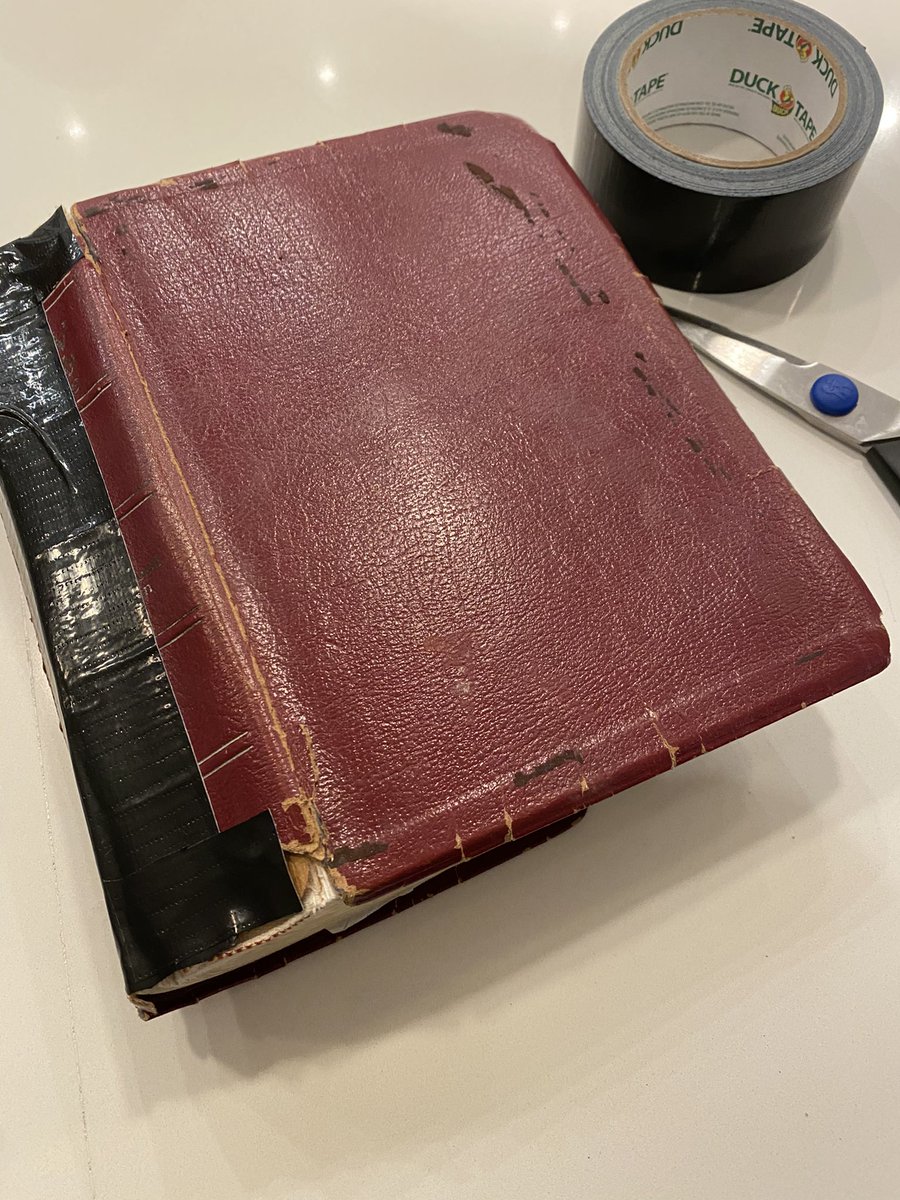 My poor bible is at that point...duck tape. Buts it’s got that thin tissue- type paper I love and old illegible notes in the margins and I can’t give it up.