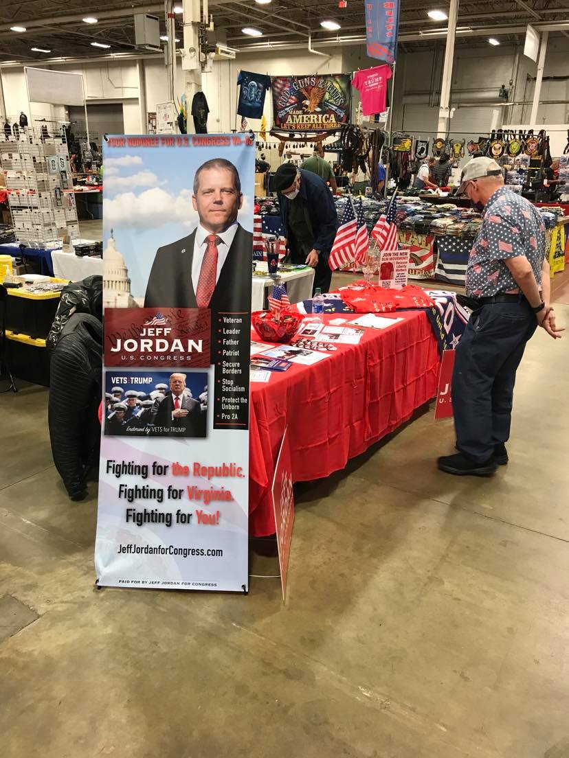 JeffJordan2022's tweet photo. Thank you for joining us at the #NationsGunShow!  #Pro2A #BecauseLibertyMatters #RedWave2020 #DominatetheDominion #VoteGOP #VirginiaGOP https://t.co/358CQF4muK