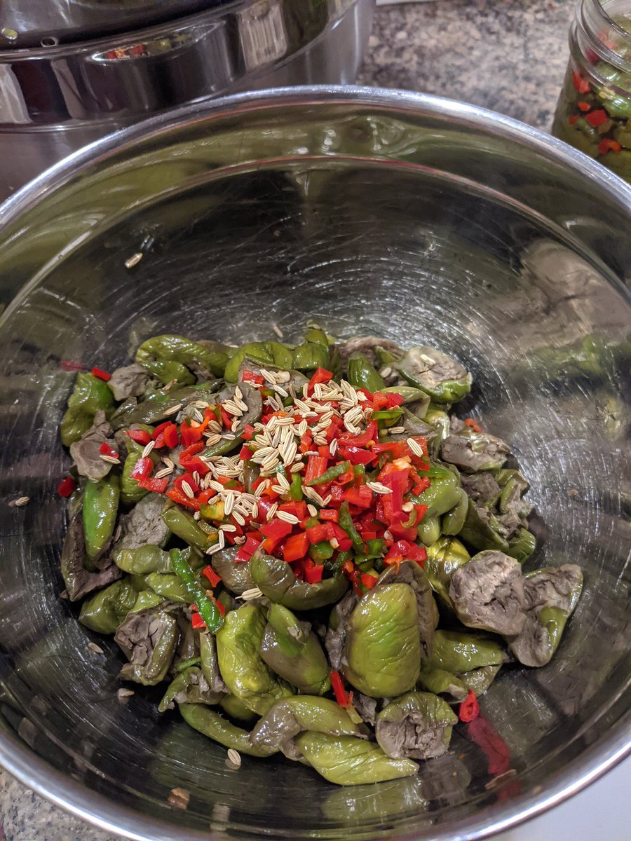 mynjgarden's tweet photo. I love this! First time I got to "make #olives" with my husband the way his #Italian family has always made them. Get a case of fresh olives, pit them &amp; soak them in water for a week (daily changes). Press it the water &amp; jar them in oil &amp; seasonings! #tradition #heritage https://t.co/tk6oL1z2W6