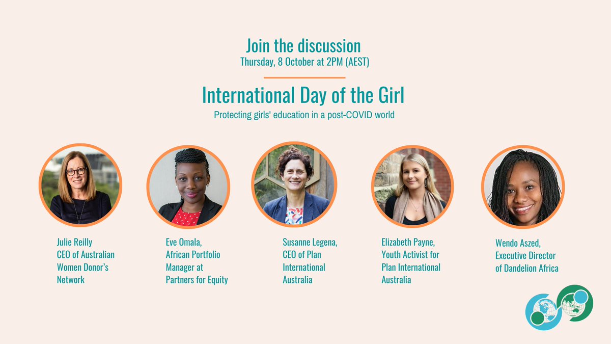Join the Australian International Development Network in a panel discussion on protecting girls' education in a post-COVID world for International Day of the Girl 2PM AEST Thursday 8 October. Register: bit.ly/30yeJsh