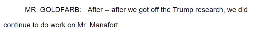 29\\Here’s the problem: The Beacon continued to pay Fusion until February 2017. Goldfarb claims it was for research into Paul Manafort.