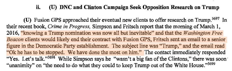 42\\The WFB financed the early stages of the dossier, providing Simpson the material needed to pitch a further investigation funded by the DNC/HRC campaign.