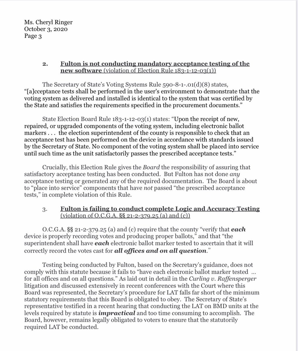 4. The remainder of Bruce Brown, Esq.’s letter. ALL counties affected, not just Fulton.—> Board members are more receptive to emails addressed specifically to them rather than group emails. You can write the same letter just send it to each member individually.