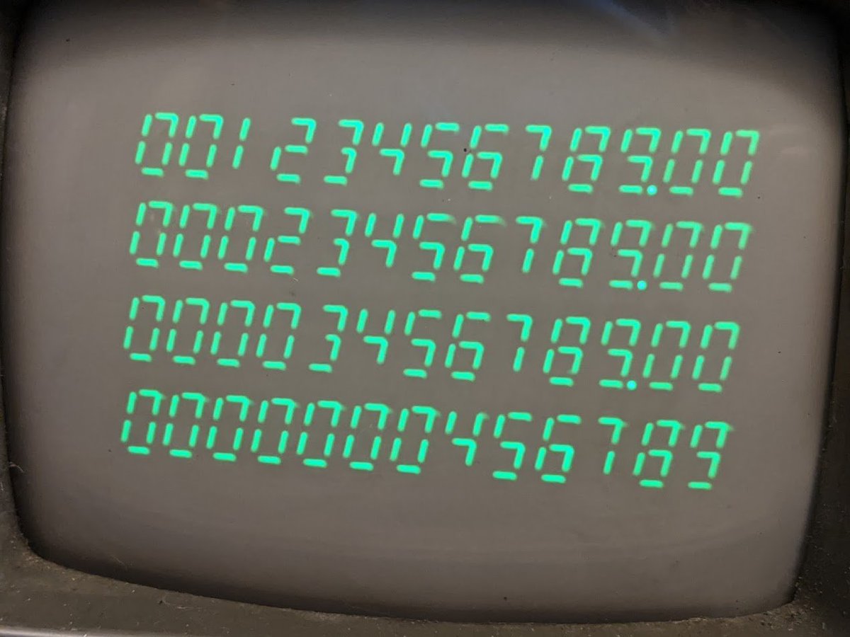 ...that's because they are! i turned an adjustment pot which separated the segments from each other a bit more. it's a bit harder to read this way, but you can see it's exactly like a regular 7-segment display.