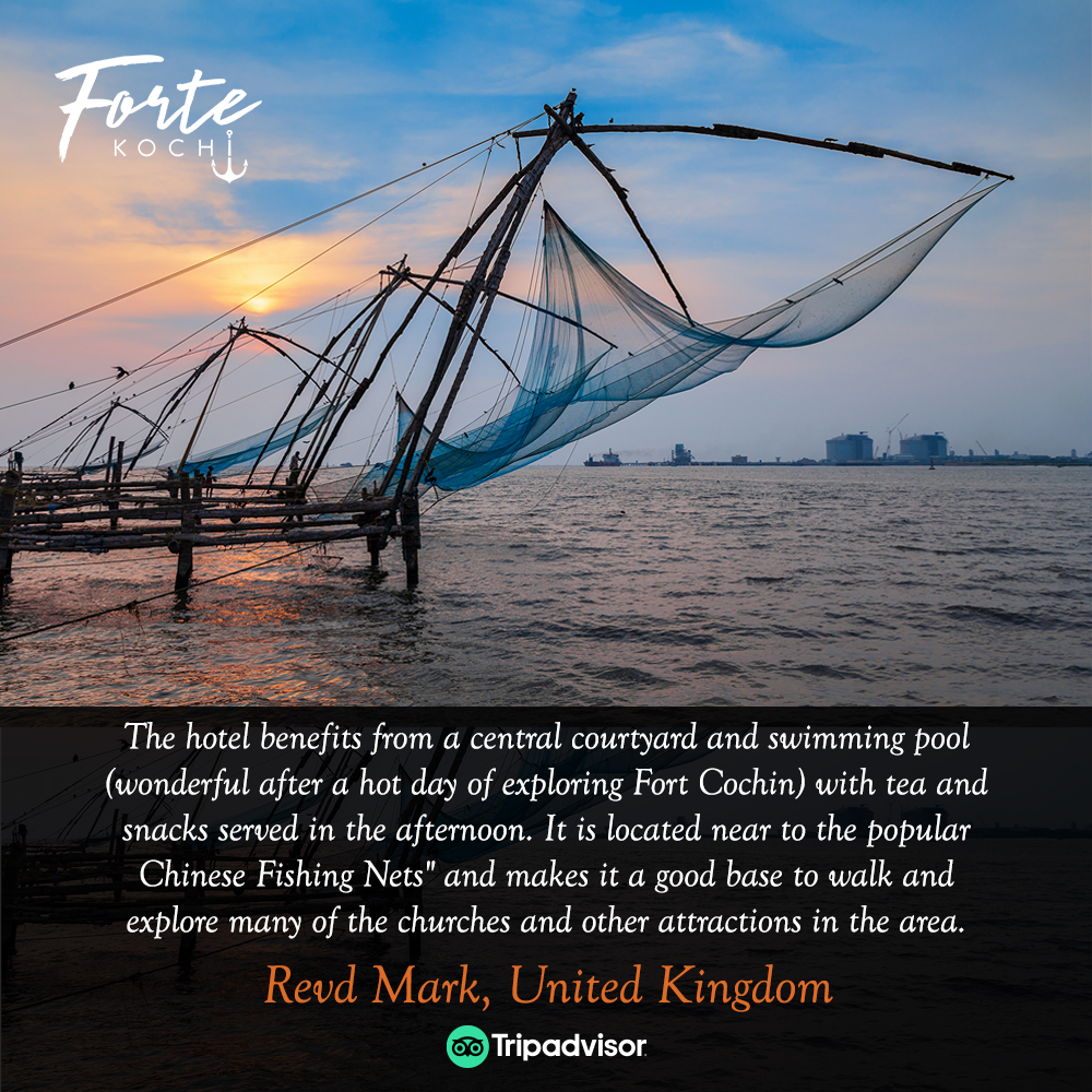 Forte Kochi on X: Marvel at the nearby Chinese fishing nets - a  centuries-old remnant of the trade route, and now an indelible part of  Kochi's heritage. #ForteKochi #BeCharmedByThePast #Throwback  #WhenWeTravelAgain #Kochi #