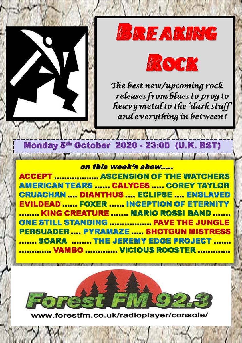 pjbreakingrock's tweet photo. Just announced! @pjbreakingrock today 23.00 (UK) stream https://t.co/sjudUtZAIW + @accepttheband @american_tears @calycesband @CoreyTaylorRock @DianthusLIVE @eclipsesweden @EnslavedBand @KingCreature1 @pavethejungle @PyramazeMetal @ShotgunMistress @Soaratheband @viciousrooster + https://t.co/vRPFxVSzpi