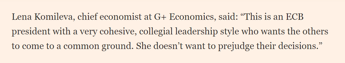 elerianm's tweet photo. The @FT on Christine @Lagarde 's first year as President of the @ECB, her effective leadership style, and what is ahead.

https://t.co/GMTrqRN5c1

#economy #centralbanks #markets #ecb #lagarde #leadership https://t.co/oyUJmfQNPx