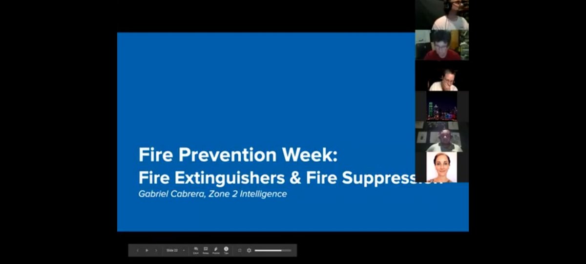 FireProtEngr_LA's tweet photo. Some great Fire Safety training Presentation to kick-start #FirePreventionWeek 2020 🔥  Watch as I talk about fire extinguishers and more with @DallasCERT https://t.co/lyhtT0f7R6 https://t.co/E3XXSlMepH