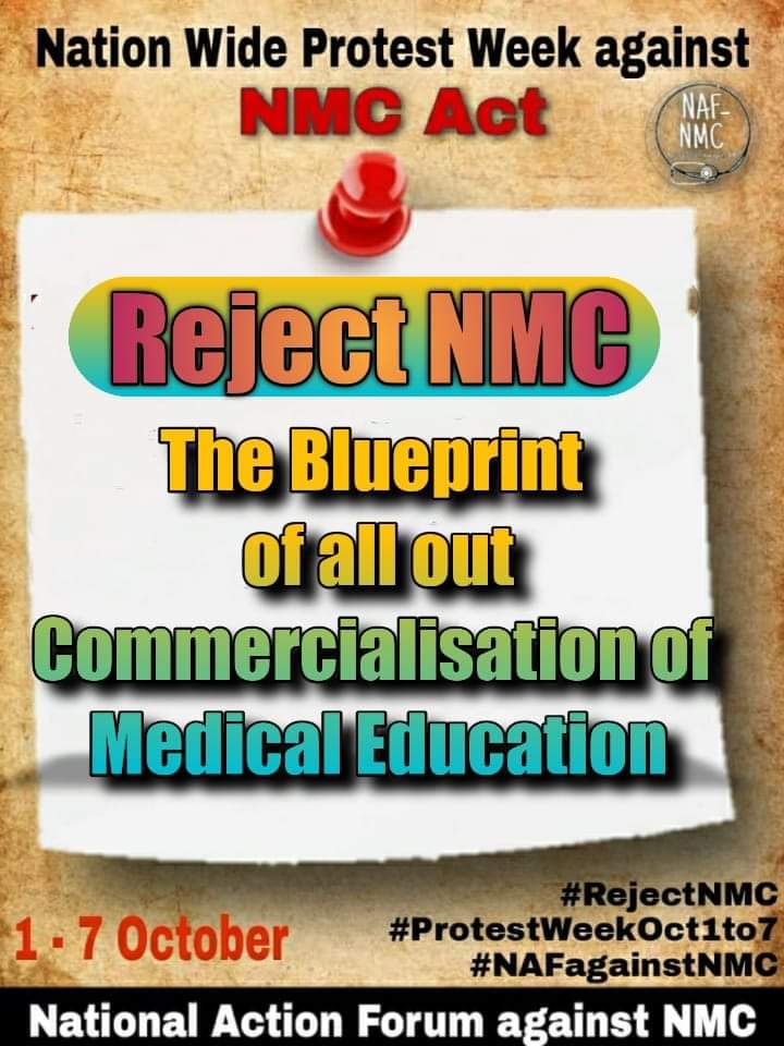 Anirudd32536901's tweet photo. #RejectNMC
#ProtestWeekOct1to7
#NAFagainstNMC

Observe Nation Wide Protest Week. Resist privatisation of Medical Education. https://t.co/lyjyRL5Tcw