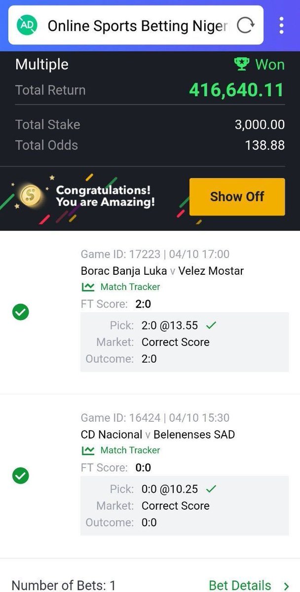Sure_odd12's tweet photo. BIG CONGRATULATION🎊🎊🎊 YESTERDAY  GAMES WON✅✅✅✅✅  
IF UR ARE INTERESTED IN OUR FIXED MATCH GAME TODAY 
CHAT ME UP  ON  #WhatsApp :08145124946

Try us today and be convinced.
Wining is our goal and our no 1 PRORITY.
#TachaSaysEndSars #BalanceByKaroleKasita #LakeShow https://t.co/jYOiX5MBV7