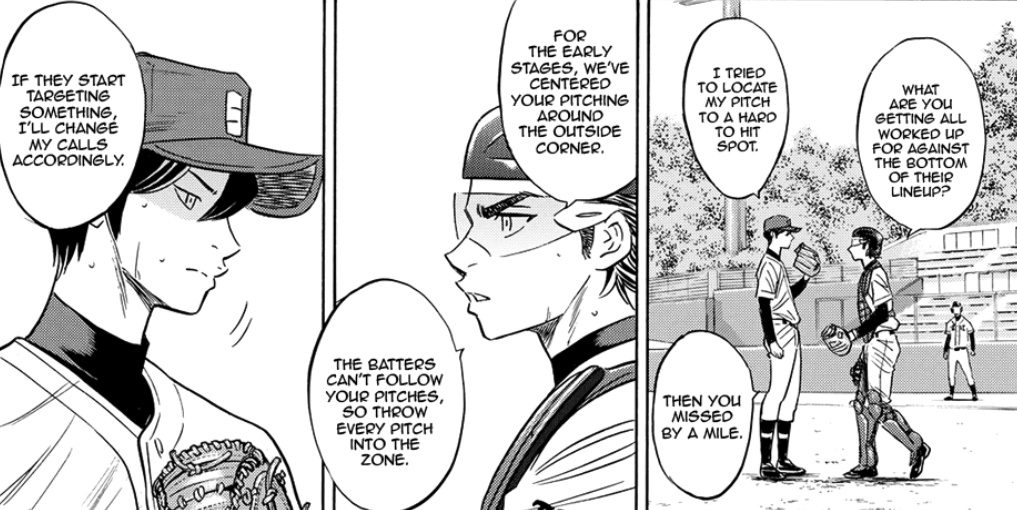 furuya must habe been frustrated at not being able to pitch but he also understood how eijun felt and he was moved by it but also wbfkekcis many thoughts its only 10am too many thoughts about furusawa dynamics LIKE PLS IN THE NEXT GAME FURUYA WAS TRYING SMTH EIJUN DID I CANT