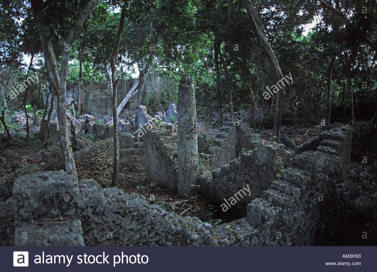 Tanzania: The overgrown ruins of the medieval town of Kua on Juani Island, with buildings dated between the 16th and 17th centuries made of coral, stone, and mud brick. You can explore them in detail via the Zamani Project's website.