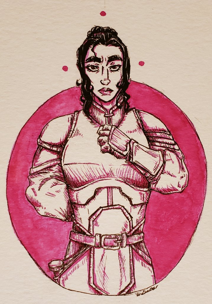 xinnarticohen's tweet photo. #inktober2020 days 3 and 4 with Queen Yasmin Noctorin Myrovor in green and Second Lieutenant Reina Magi in reddish magenta. #charactersketches #inktober2020 #originalcharacters #characterstudy #comicdevelopment #art #watercolor #ink #characterportrait https://t.co/TkcAUOMBtT